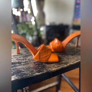 Vince Camuto Orange Heeled Mules